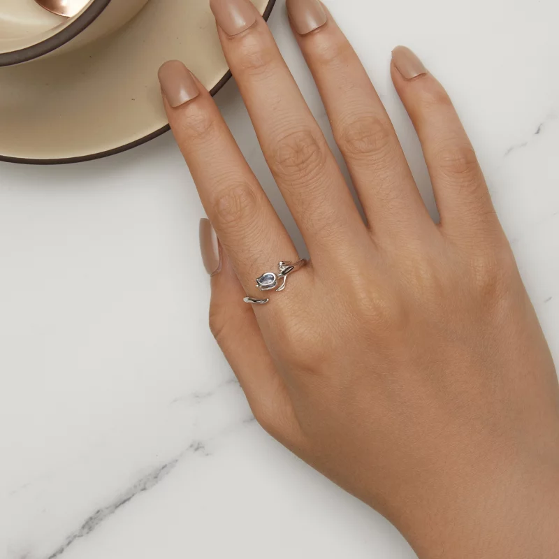 (image pour) Bague ouverte style Pandora avec motif tulipe - BSR465-E - Afficher 5