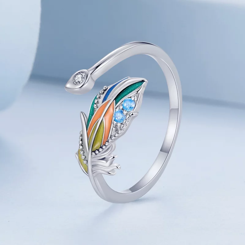 (image pour) Bague à plume de style Pandora - BSR469-E - Afficher 2