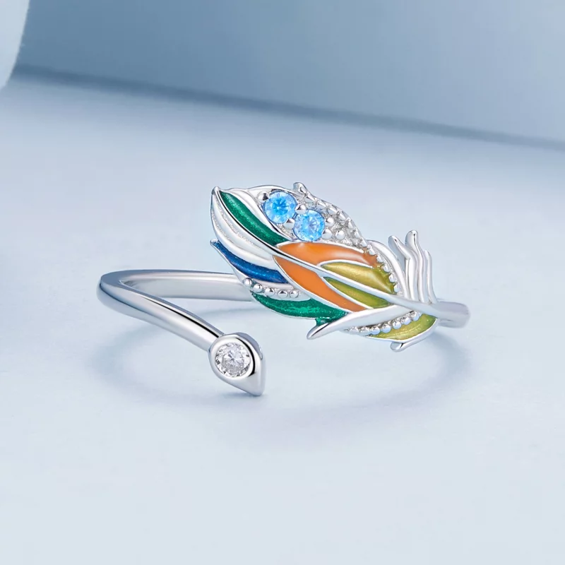 (image pour) Bague à plume de style Pandora - BSR469-E - Afficher 3