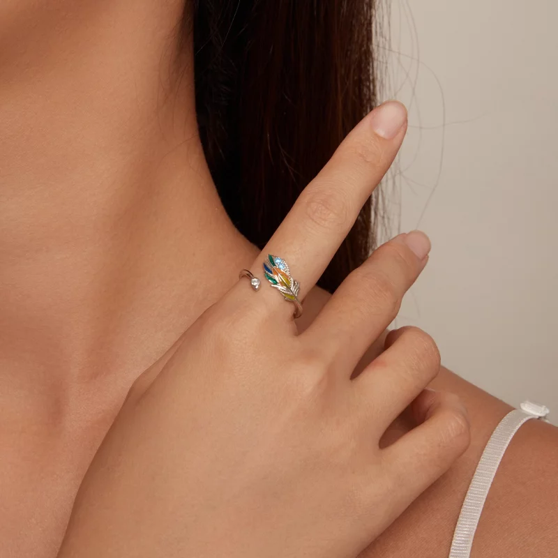 (image pour) Bague à plume de style Pandora - BSR469-E - Afficher 4