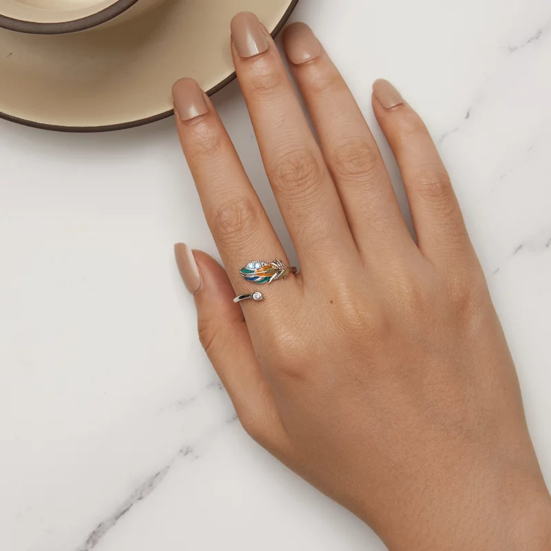 (image pour) Bague à plume de style Pandora - BSR469-E - Afficher 5