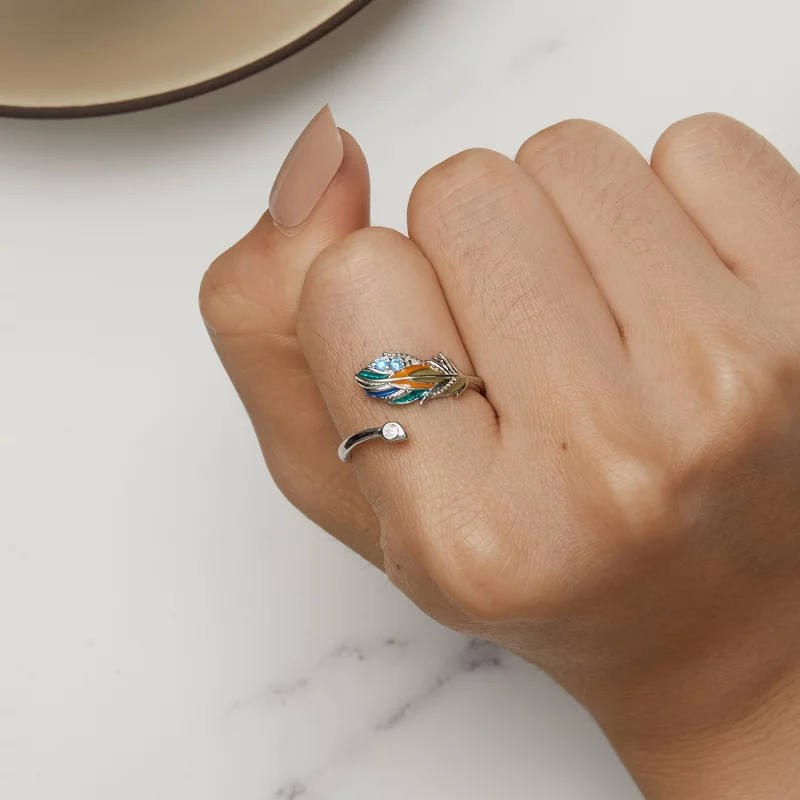 (image pour) Bague à plume de style Pandora - BSR469-E - Afficher 6