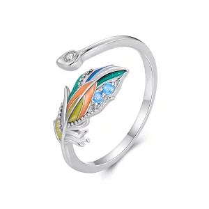 Bague à plume de style Pandora - BSR469-E (image pour) Bague à plume de style Pandora - BSR469-E