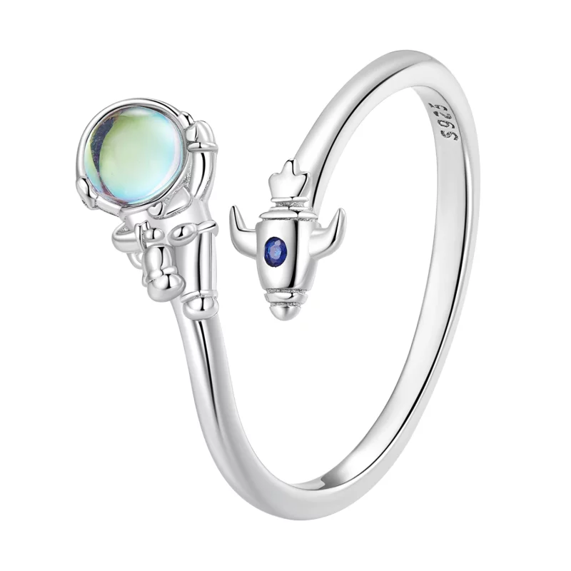 (image pour) Bague style Pandora - Astronaute à bord d'une navette spatiale - SCR920