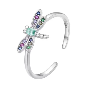 (image pour) Bague style Pandora avec libellule - BSR384