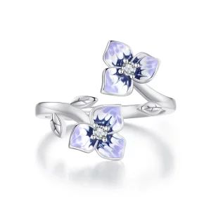 (image pour) Bague style Pandora avec motif pensée - BSR451-E