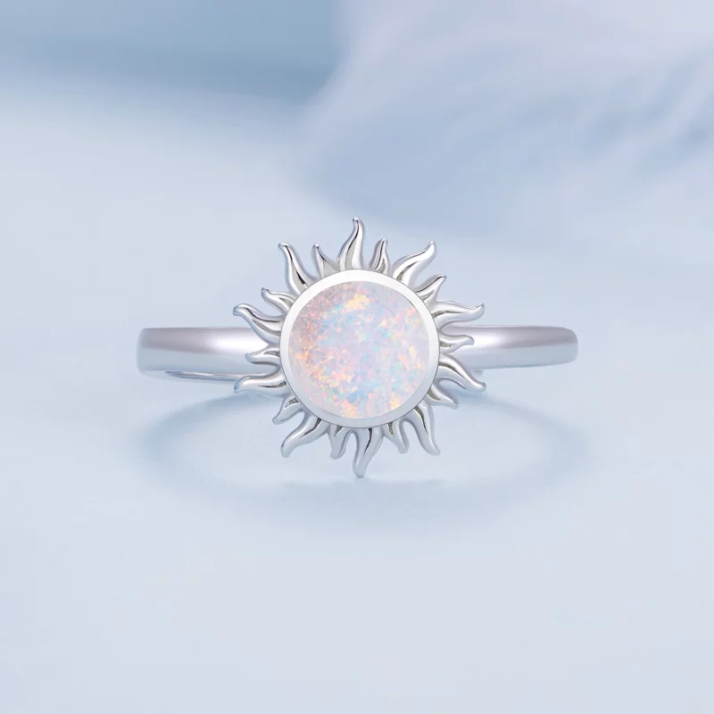 (image pour) Bague style Pandora avec opale en forme de soleil - BSR398 - Afficher 3