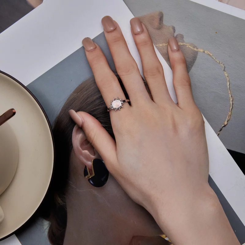 (image pour) Bague style Pandora avec opale en forme de soleil - BSR398 - Afficher 5