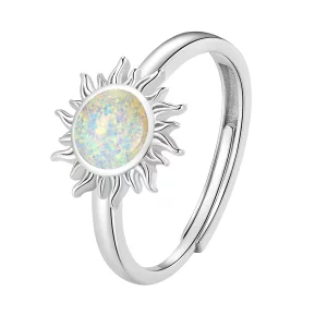 (image pour) Bague style Pandora avec opale en forme de soleil - BSR398