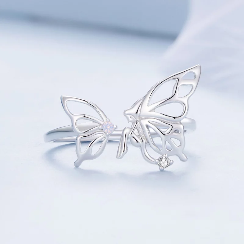 (image pour) Bague style Pandora avec papillon elfique - BSR484-E - Afficher 3