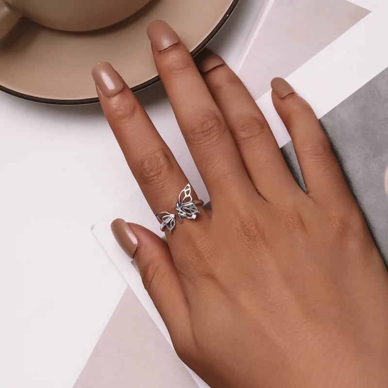 (image pour) Bague style Pandora avec papillon elfique - BSR484-E - Afficher 5