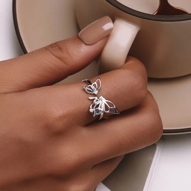 (image pour) Bague style Pandora avec papillon elfique - BSR484-E - Afficher 6