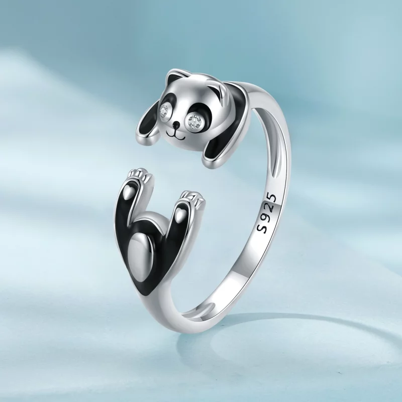 (image pour) Bague style Pandora avec un motif de panda - SCR969-E - Afficher 2