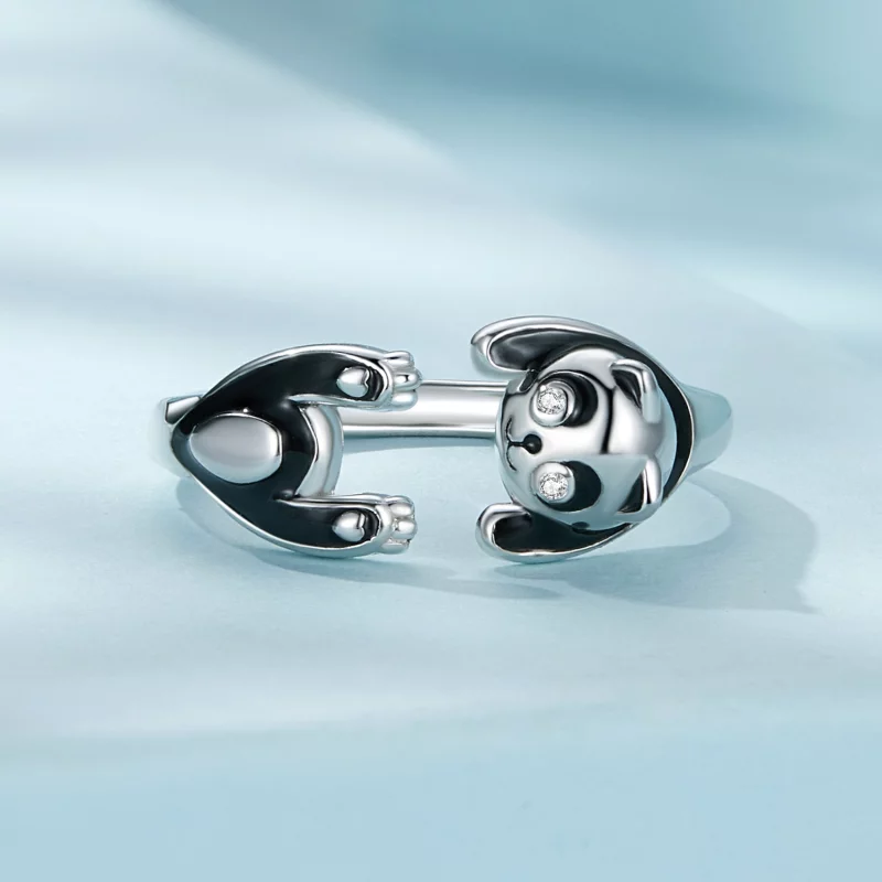 (image pour) Bague style Pandora avec un motif de panda - SCR969-E - Afficher 3