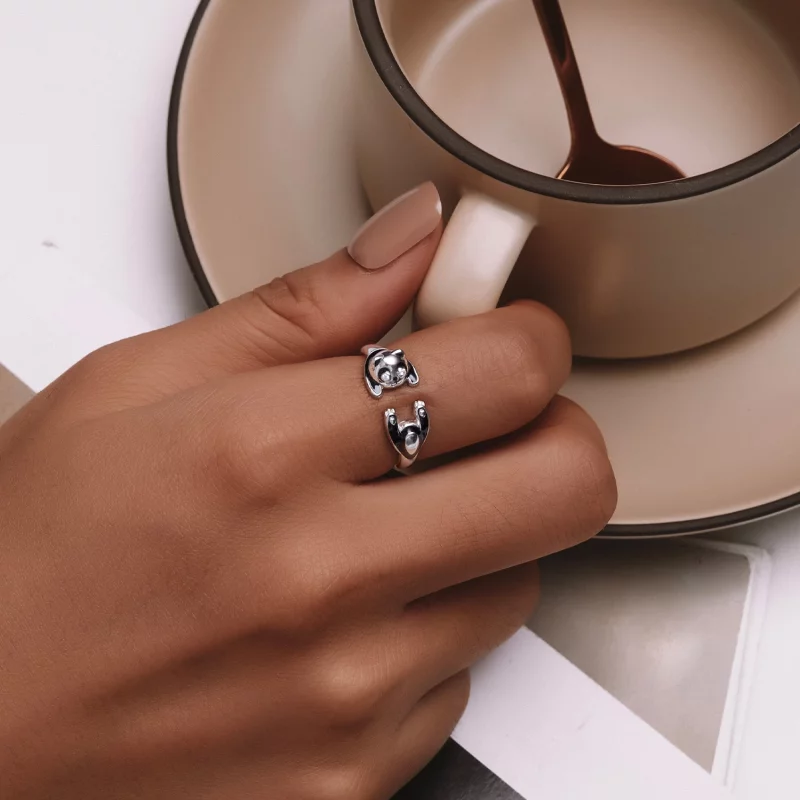 (image pour) Bague style Pandora avec un motif de panda - SCR969-E - Afficher 5