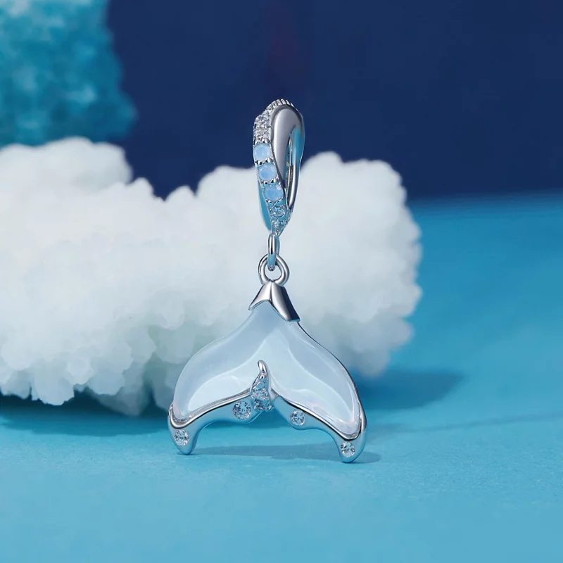 (image pour) Boucle d'oreille à pendentif en forme de queue de poisson de style Pandora - BSC - Afficher 2
