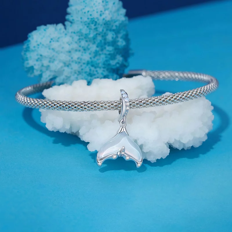 (image pour) Boucle d'oreille à pendentif en forme de queue de poisson de style Pandora - BSC - Afficher 3