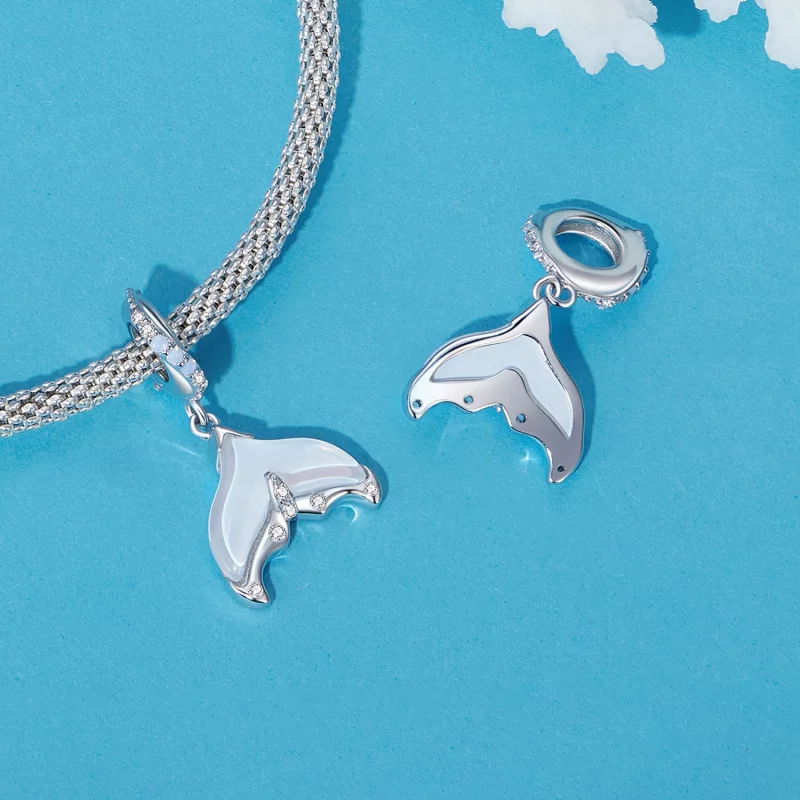 (image pour) Boucle d'oreille à pendentif en forme de queue de poisson de style Pandora - BSC - Afficher 4