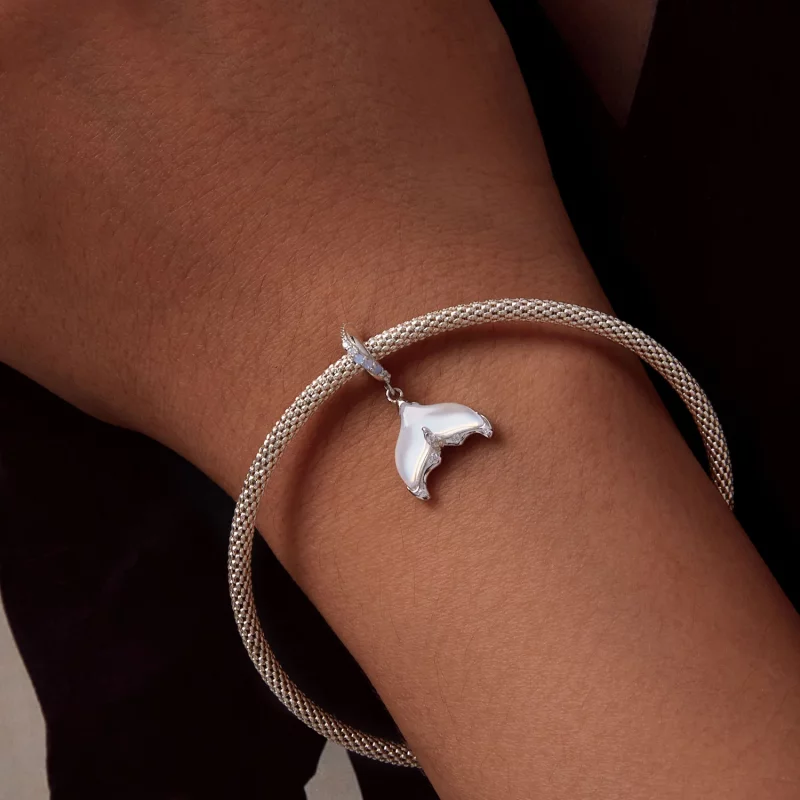 (image pour) Boucle d'oreille à pendentif en forme de queue de poisson de style Pandora - BSC - Afficher 6
