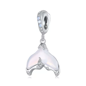 (image pour) Boucle d'oreille à pendentif en forme de queue de poisson de style Pandora - BSC916