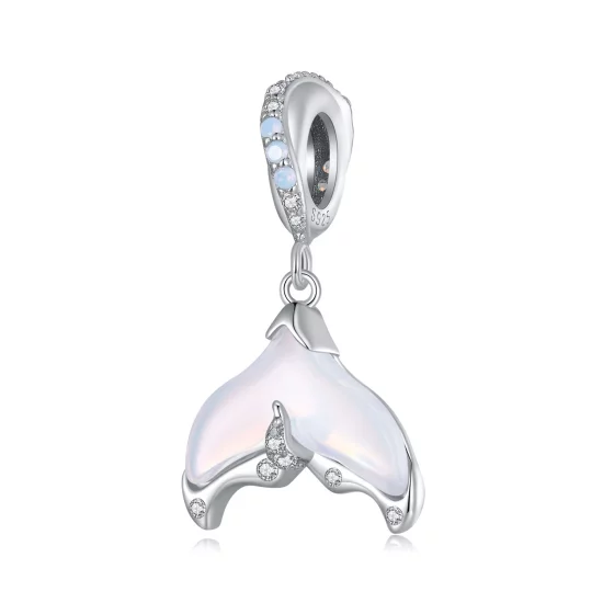 (image pour) Boucle d'oreille à pendentif en forme de queue de poisson de style Pandora - BSC916