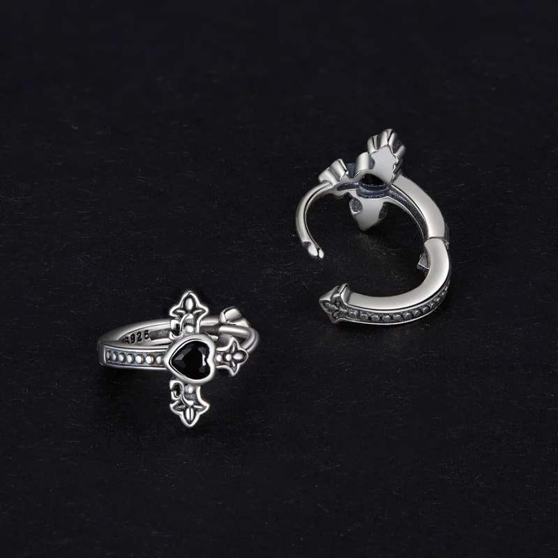 (image pour) Boucles d'oreilles à anneaux croisés de style Pandora - SCE1642 - Afficher 4