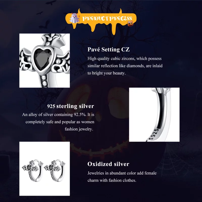 (image pour) Boucles d'oreilles à anneaux croisés de style Pandora - SCE1642 - Afficher 7