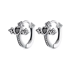 (image pour) Boucles d'oreilles à anneaux croisés de style Pandora - SCE1642