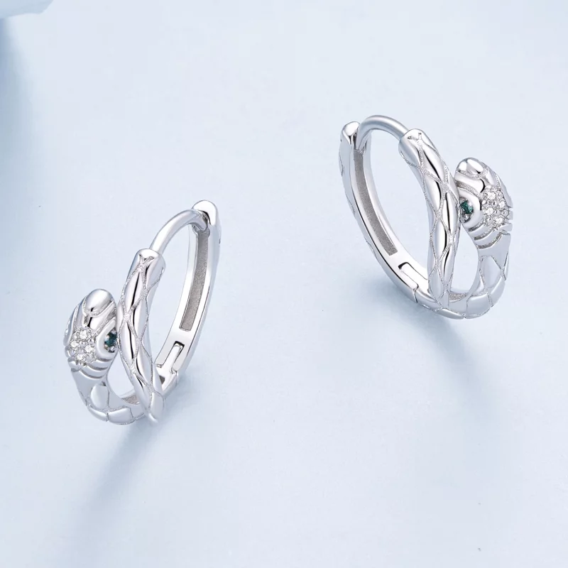 (image pour) Boucles d'oreilles à anneaux en forme de serpent esprit de style Pandora - BSE81 - Afficher 3