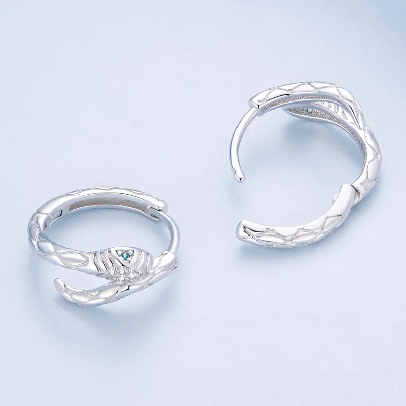 (image pour) Boucles d'oreilles à anneaux en forme de serpent esprit de style Pandora - BSE81 - Afficher 4