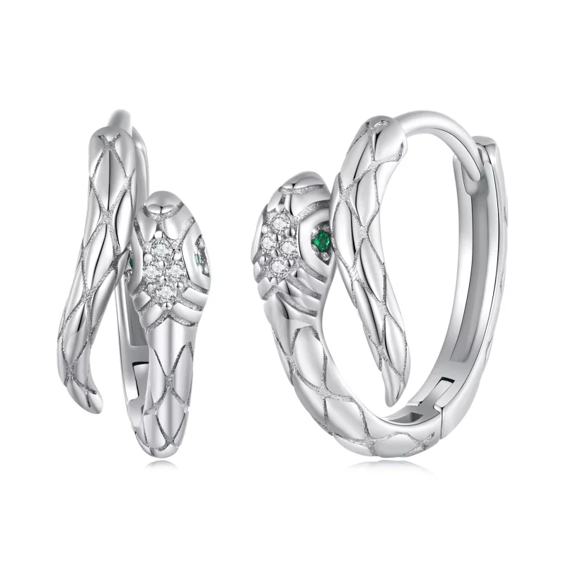 (image pour) Boucles d'oreilles à anneaux en forme de serpent esprit de style Pandora - BSE81 - Afficher 8