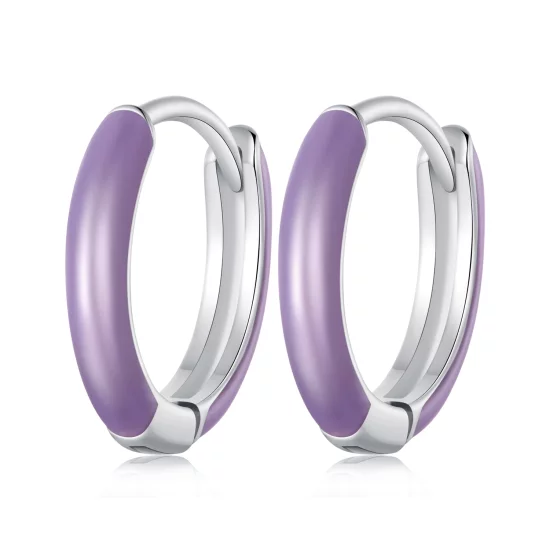 (image pour) Boucles d'oreilles à anneaux lumineux de style Pandora - SCE1644