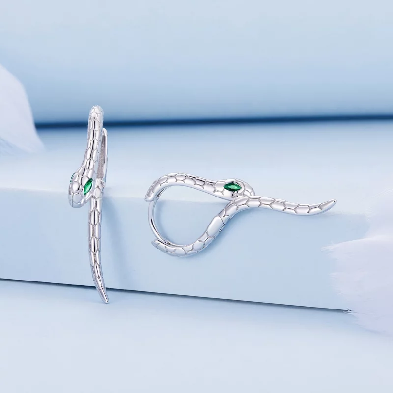 (image pour) Boucles d'oreilles à anneaux serpent de style Pandora - BSE792 - Afficher 2