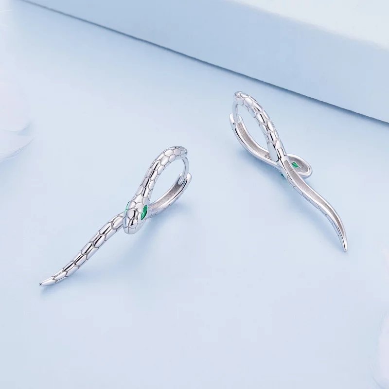 (image pour) Boucles d'oreilles à anneaux serpent de style Pandora - BSE792 - Afficher 3