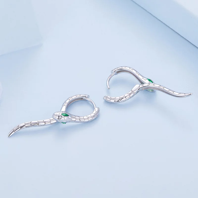 (image pour) Boucles d'oreilles à anneaux serpent de style Pandora - BSE792 - Afficher 4