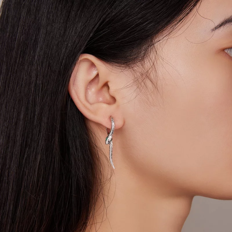 (image pour) Boucles d'oreilles à anneaux serpent de style Pandora - BSE792 - Afficher 5