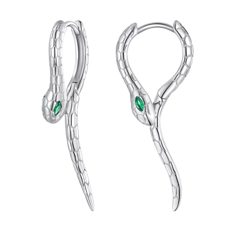 (image pour) Boucles d'oreilles à anneaux serpent de style Pandora - BSE792