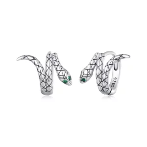 (image pour) Boucles d'oreilles à anneaux style serpent de type Pandora - BSE883