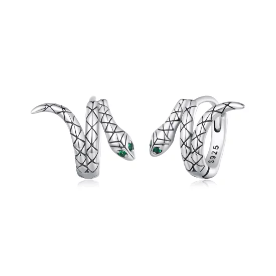 (image pour) Boucles d'oreilles à anneaux style serpent de type Pandora - BSE883