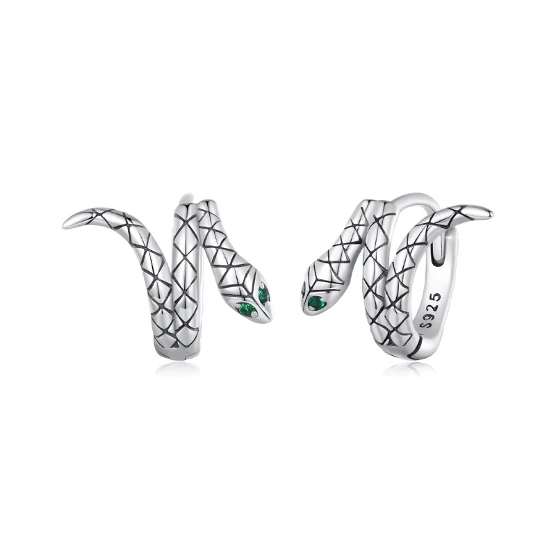 (image pour) Boucles d'oreilles à anneaux style serpent de type Pandora - BSE883
