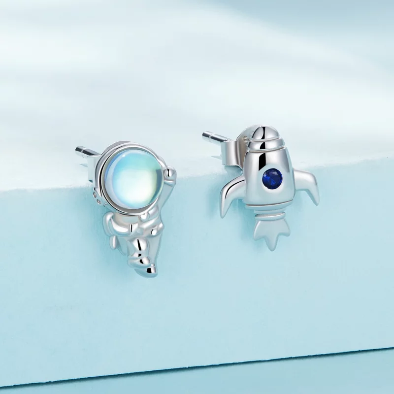 (image pour) Boucles d'oreilles asymétriques de style Pandora Spaceship - SCE1578 - Afficher 2