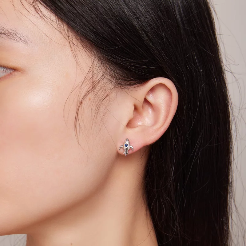 (image pour) Boucles d'oreilles asymétriques de style Pandora Spaceship - SCE1578 - Afficher 6