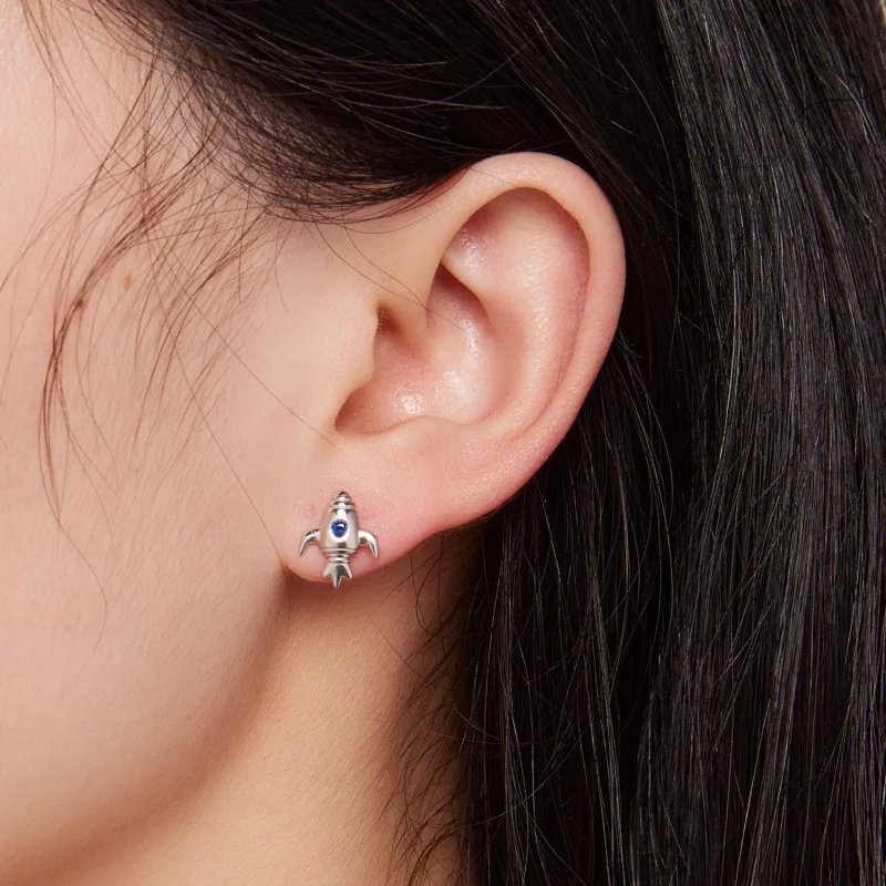 (image pour) Boucles d'oreilles asymétriques de style Pandora Spaceship - SCE1578 - Afficher 7