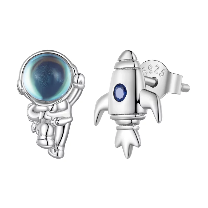 (image pour) Boucles d'oreilles asymétriques de style Pandora Spaceship - SCE1578
