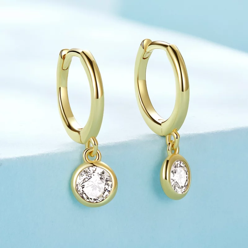 (image pour) Boucles d'oreilles à cercle en zirconium de style Pandora - SCE830-B - Afficher 2