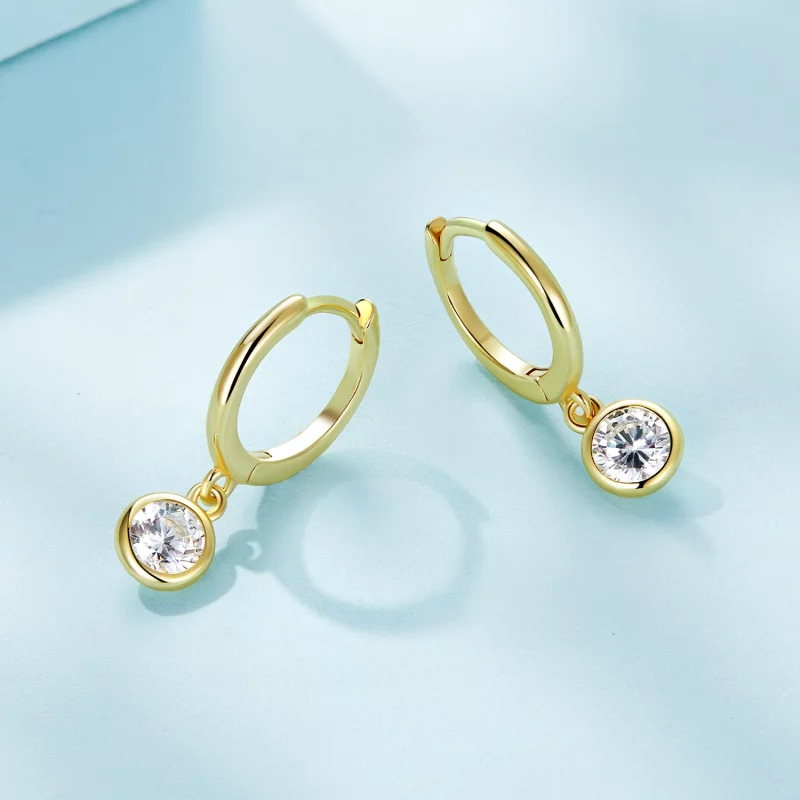 (image pour) Boucles d'oreilles à cercle en zirconium de style Pandora - SCE830-B - Afficher 3