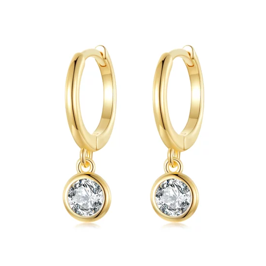 (image pour) Boucles d'oreilles à cercle en zirconium de style Pandora - SCE830-B