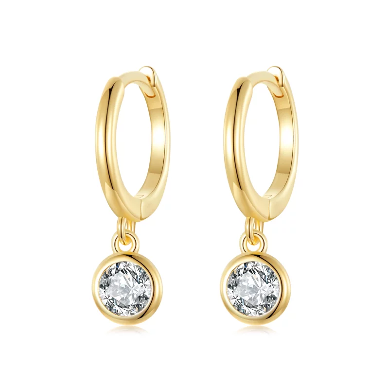 (image pour) Boucles d'oreilles à cercle en zirconium de style Pandora - SCE830-B