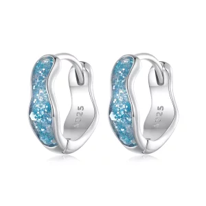 (image pour) Boucles d'oreilles à cercle scintillant de style Pandora - SCE1614