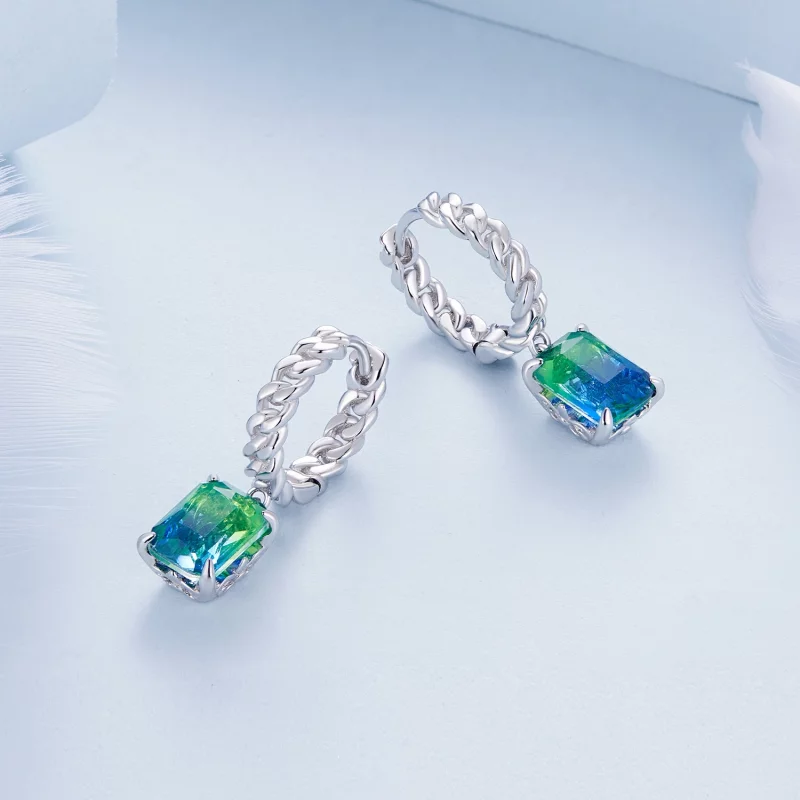 (image pour) Boucles d'oreilles à chaîne style Pandora - BSE887 - Afficher 3